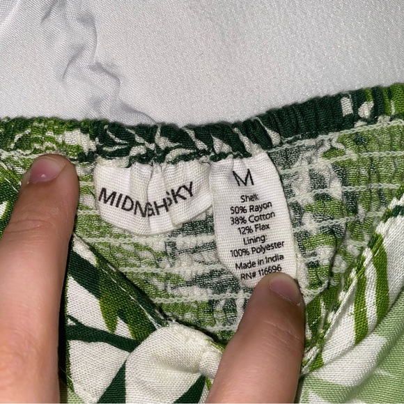 Midnight Sky Tropical Leaf Print Two-Piece Matching Set Women’s Medium Wide Leg - Picture 8 of 8